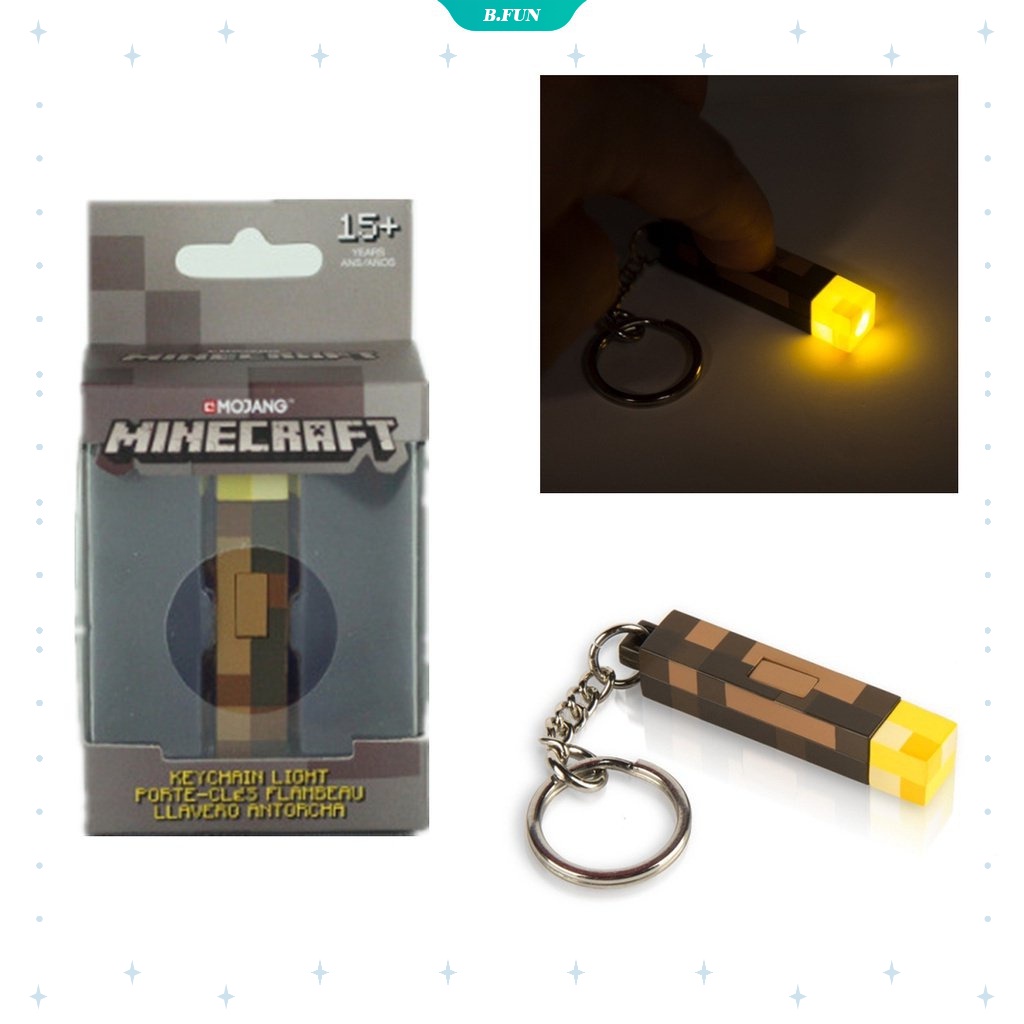 我的世界玩具火炬鑰匙圈鑰匙扣 Minecraft 模型外圍設備遊戲手電筒手電筒燈小夜燈生日禮物 [樂趣]
