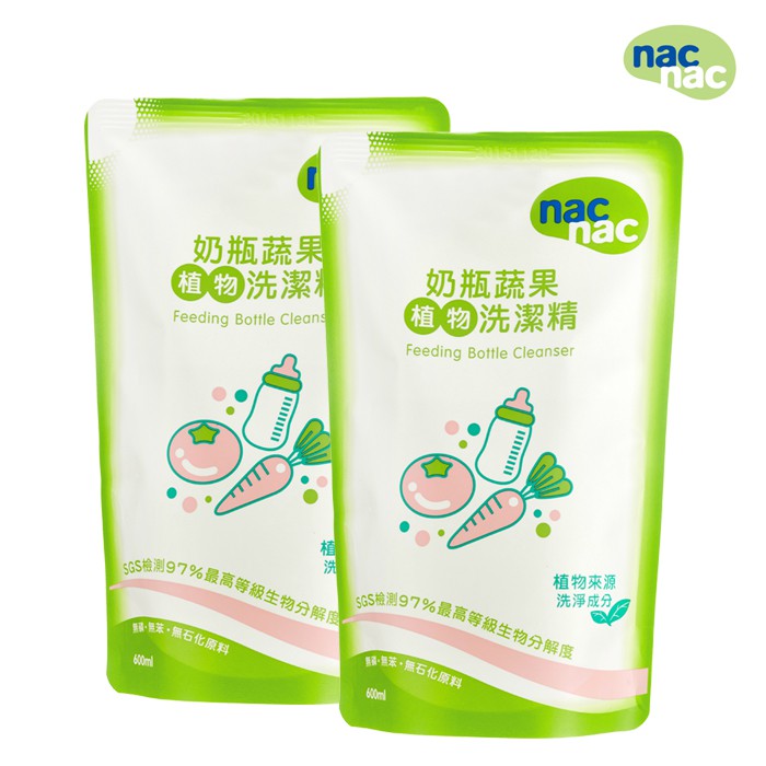 Nac Nac 奶瓶蔬果洗潔精補充包(600MLx2包)