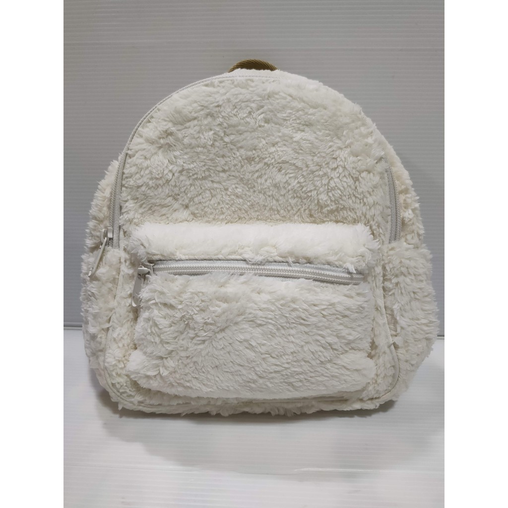 ##喜歡就買## Uniqlo 搖粒絨暖暖後背包 米白色 每個$390