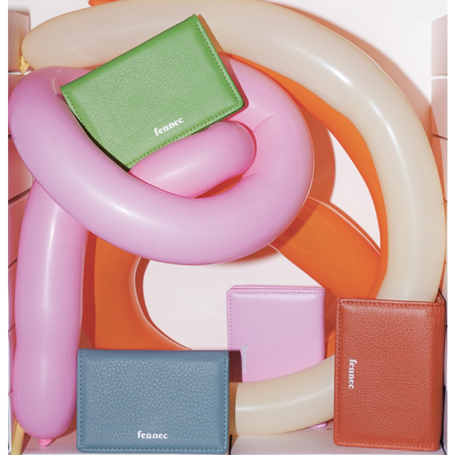 芬內克/[22FW]FENNEC軟卡包 - 黃綠色，粉色，灰藍色，深橙色皮夾錢包卡