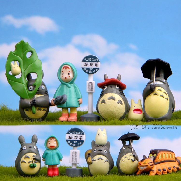 《AsFun》龍貓 小梅 公車站牌 12件 龍貓巴士 擺件 玩具 擺飾 吉卜力 苔癬微景觀 公仔 DIY生態瓶 盆栽裝飾