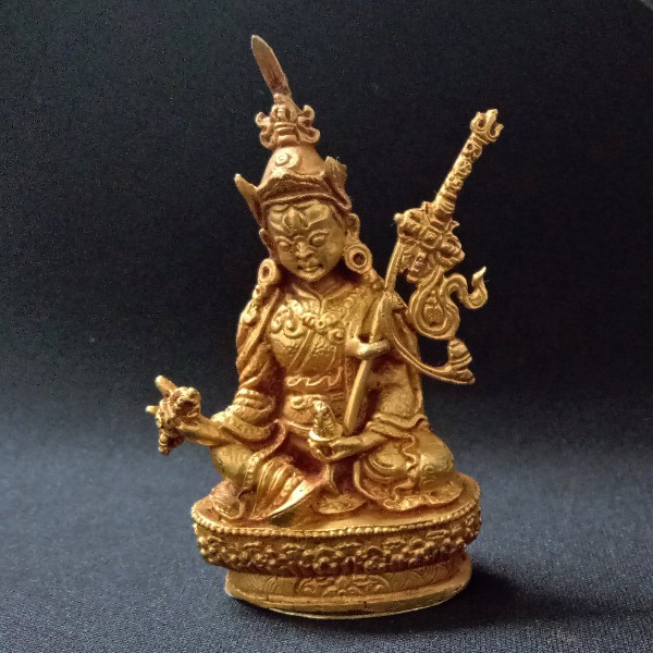 6.2公分 蓮花生大士 蓮師 尼泊爾製 純銅鎏金佛像