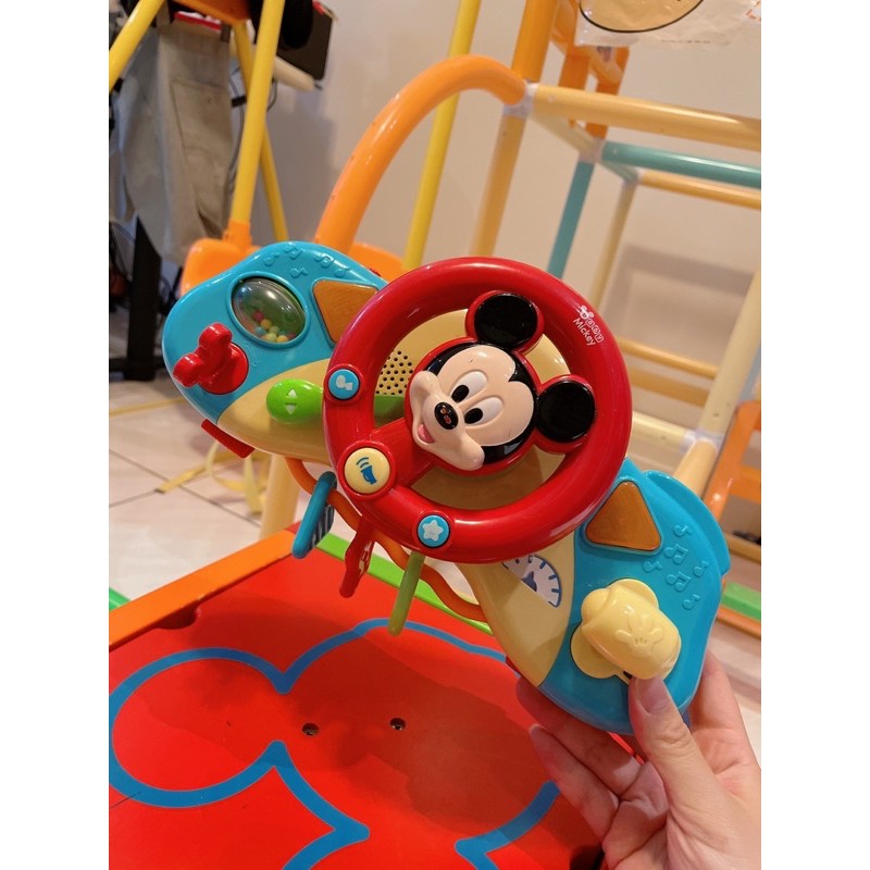 二手*Disney 迪士尼 米奇 推車吊掛方向盤 嬰幼兒玩具