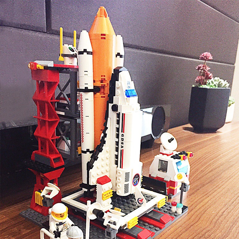 古迪積木相容樂高兒童太空梭火箭拼裝模型男孩益智航空玩具禮物