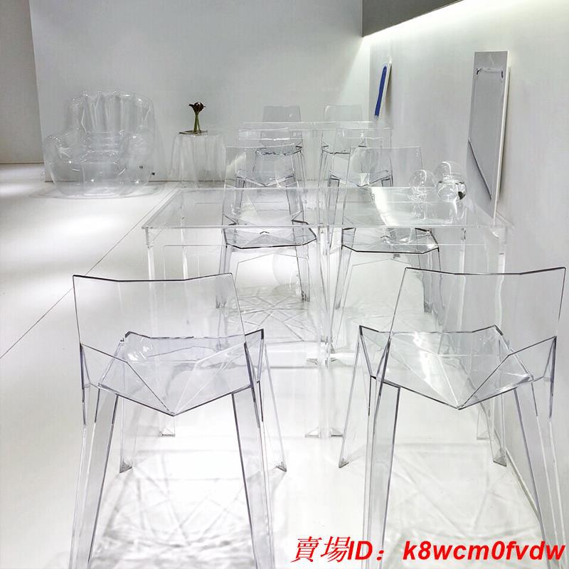 免運 網紅透明桌椅奶茶店透明椅子簡約甜品店桌子亞克力透明桌椅組合家具 蝦皮購物