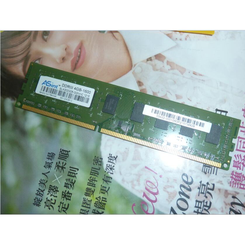 ASint DDR3 1600 PC3 12800 4GB 雙面顆粒