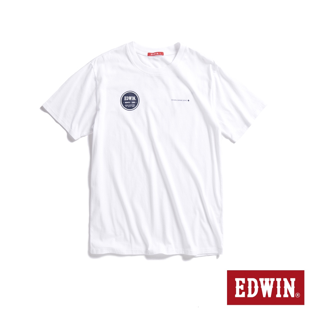 EDWIN 人氣復刻 印花章短袖T恤(白色)-男款