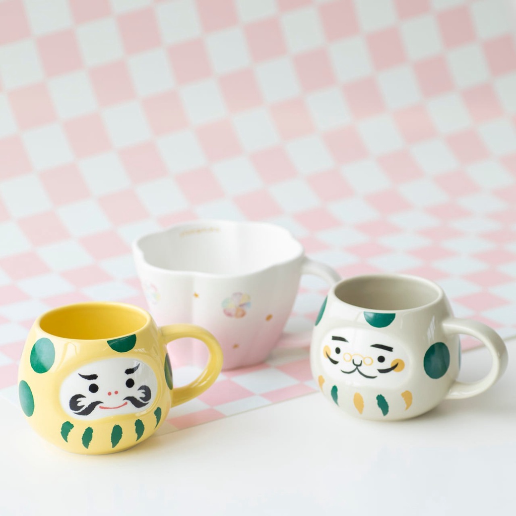日本代購 星巴克 Starbucks 2022 新年系列 達摩 馬克杯 237ml 不倒翁 黃 灰白 陶瓷杯 杯子