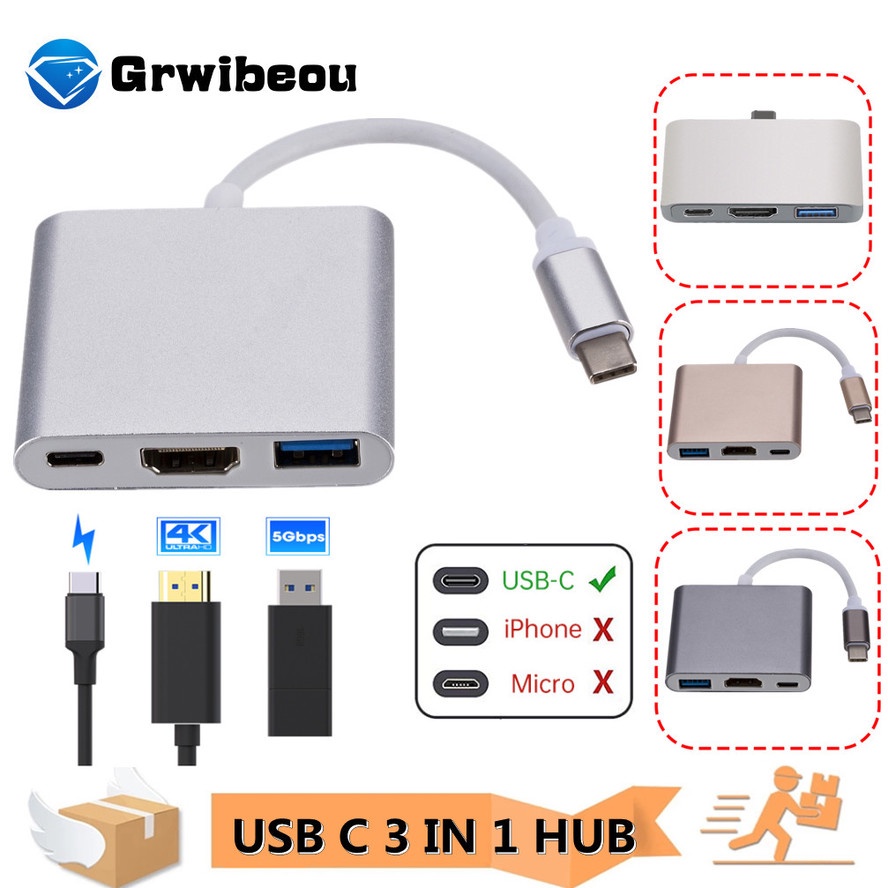 SAMSUNG Grwibeou Thunderbolt 3 適配器 USB Type C 集線器 HDMI 4K 支持