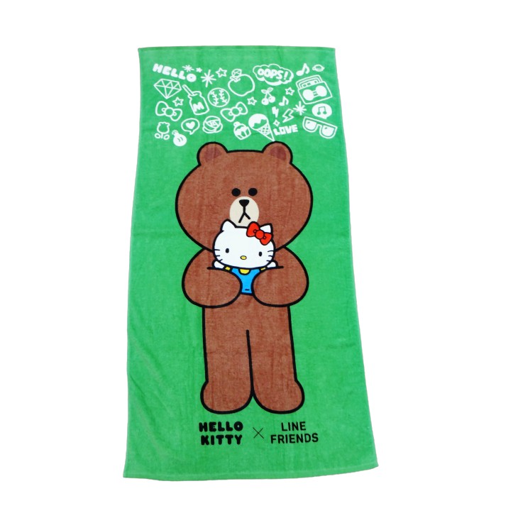 【Sanrio三麗鷗】Hello Kitty X Line 抱抱浴巾 100%棉 76x152cm