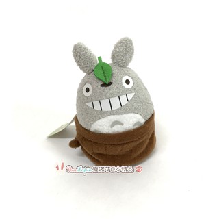 日本正品宮崎駿系列 龍貓 豆豆龍 TOTORO 玩偶立體絨毛娃娃公仔擺設 葉子樹藤樹木珠鍊吊飾 灰色龍貓(現貨在臺)