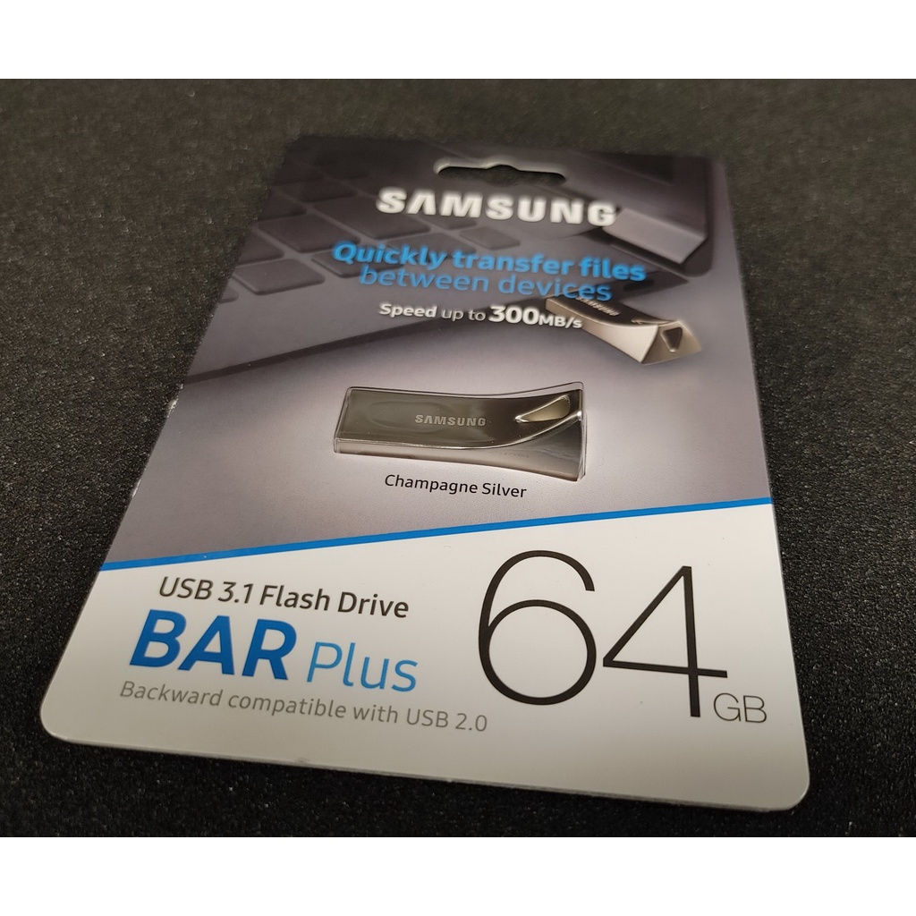 [全新品] SAMSUNG 三星 BAR Plus USB3.1 64GB 隨身碟 香檳銀 (原廠公司貨)原價:$599