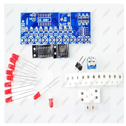 【DIY散件】流水燈套件NE555+CD4017流水燈電子DIY散件電子製作電子套件