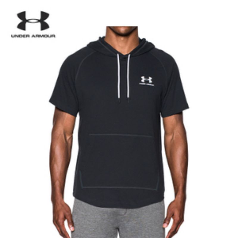 under armour UA sport style 連帽短袖T 黑 2XL號 1290254