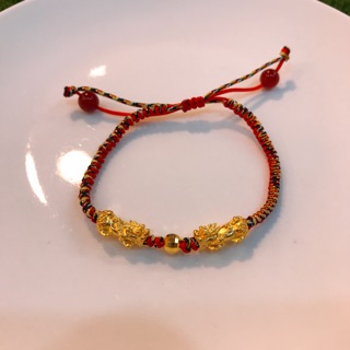 景福珠寶銀樓✨純金✨黃金 蠟線手環 貔貅 亮面 金球 造型 手環
