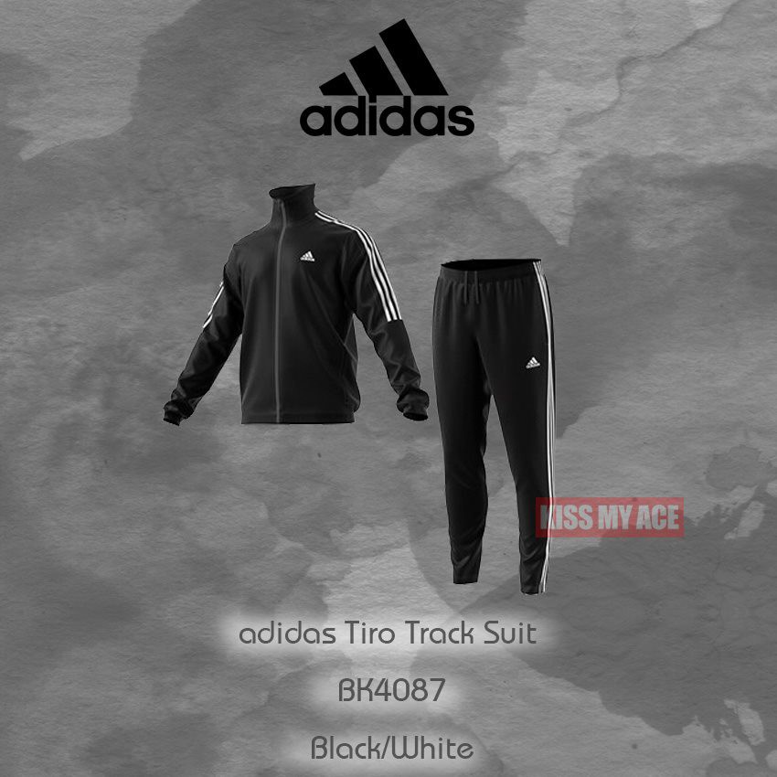 【KISS MY ACE】adidas Tiro Track Suit BK4087 黑白 三線 長褲 外套 運動套裝