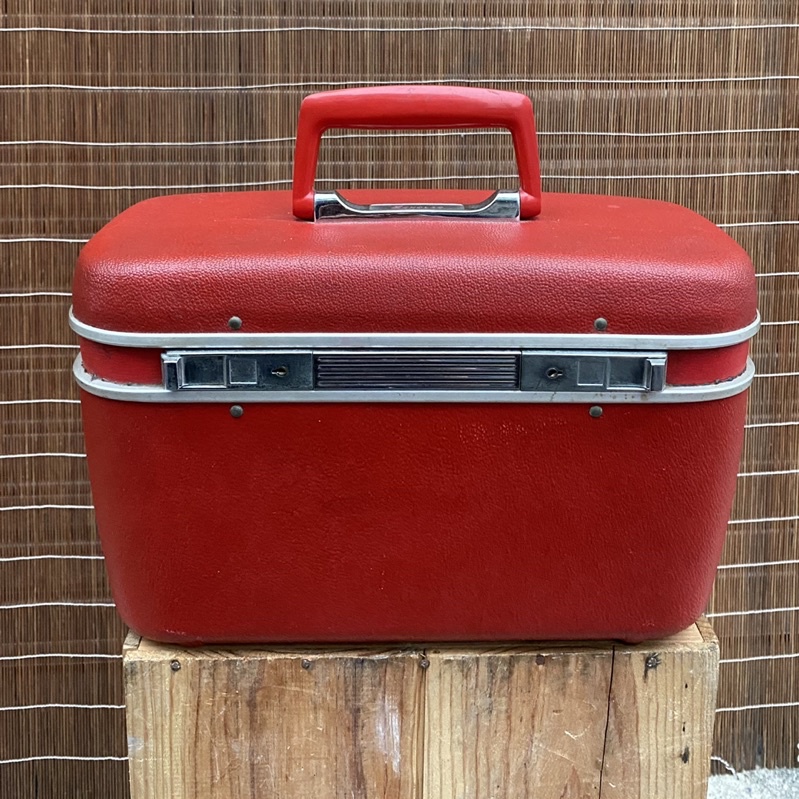 Echolac 早期 紅色 手提化妝箱 手提化妝箱 化妝箱 紅色化妝箱 硬殼化妝箱 硬殼手提箱 手提箱 化妝箱