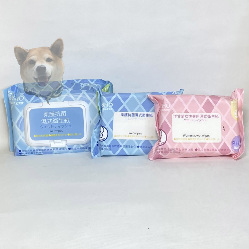 【滿額免運】Kesho 柔護抗菌濕式衛生紙 / 洋甘菊女性專用濕式衛生紙 80抽 / 20抽