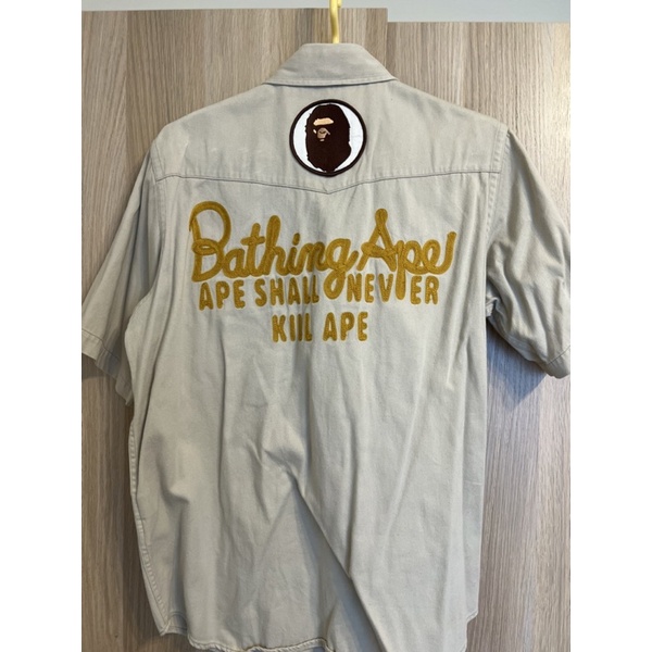 二手Bape 早期刺繡襯衫 M號 工裝 a bathing ape aape Goopi