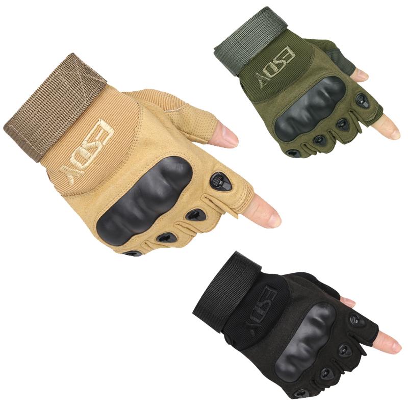 新品戶外手套 騎行攀巖防護ESDY黑鷹戰術半指手套 CS 耐磨情侶戰術手套 生存遊戲 特種兵手套