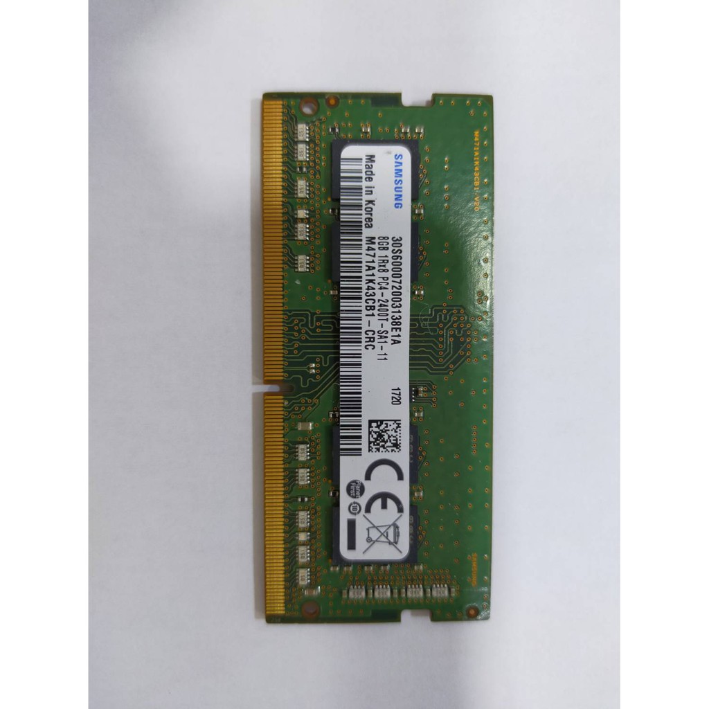 Samsung 三星 8GB 1Rx8 PC4-2400T DDR4 NB 筆電用 記憶體 (二手良品)