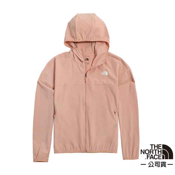 【美國 The North Face】女款 輕薄防潑水透氣抗UV連帽風衣外套(亞洲版型) 4UB4-V3R 粉褐 N