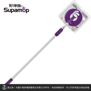 =海神坊=MS01臺灣製 原廠好神拖專用 吊卡裝手壓式拖把架+極細緻布盤手壓腳踏雙動力拖把桿 需自備脫水桶 2入1050