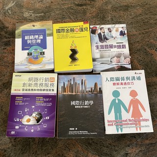 國際行銷學/組織理論與管理/網路行銷與創新商務服務/生涯發展與規劃