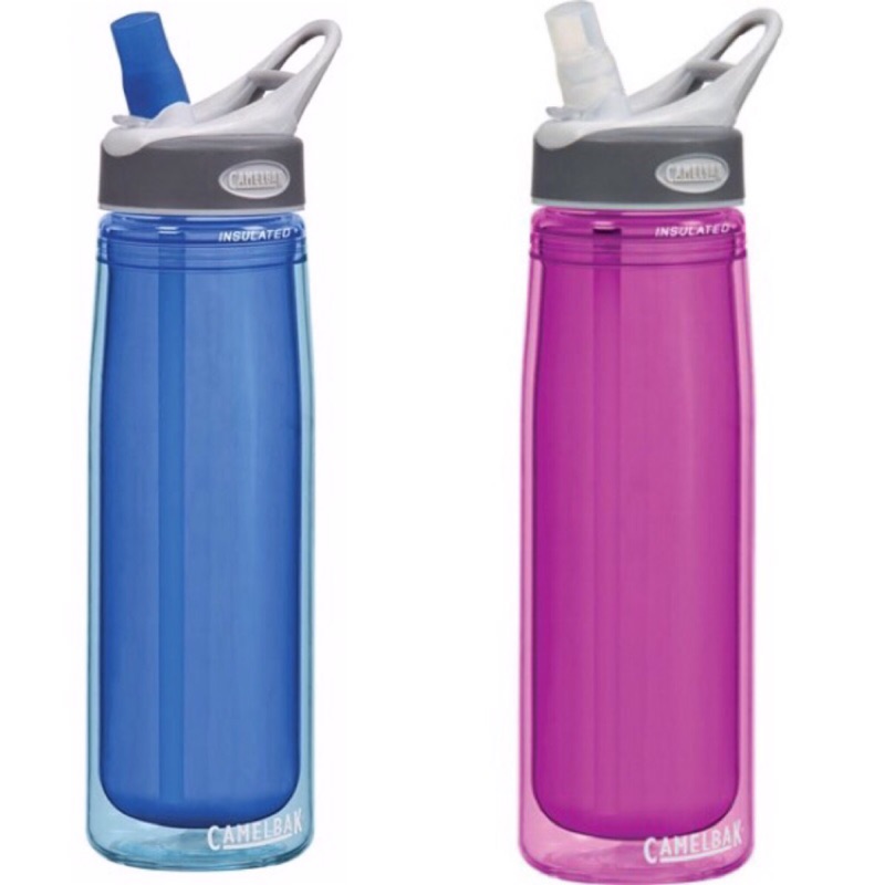美國CAMELBAK 0.6L 粉/藍 多水雙層保冷吸管不含BPA運動水瓶