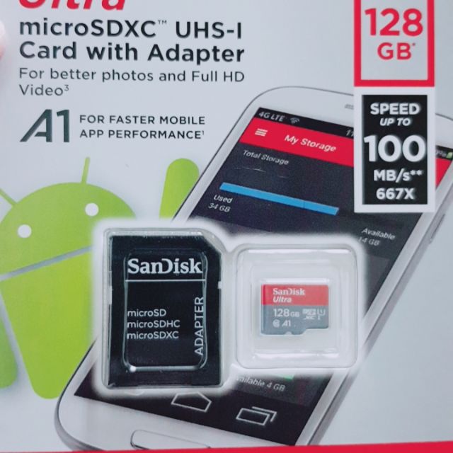 Sandisk Ultra A1 C10 128GB microSD