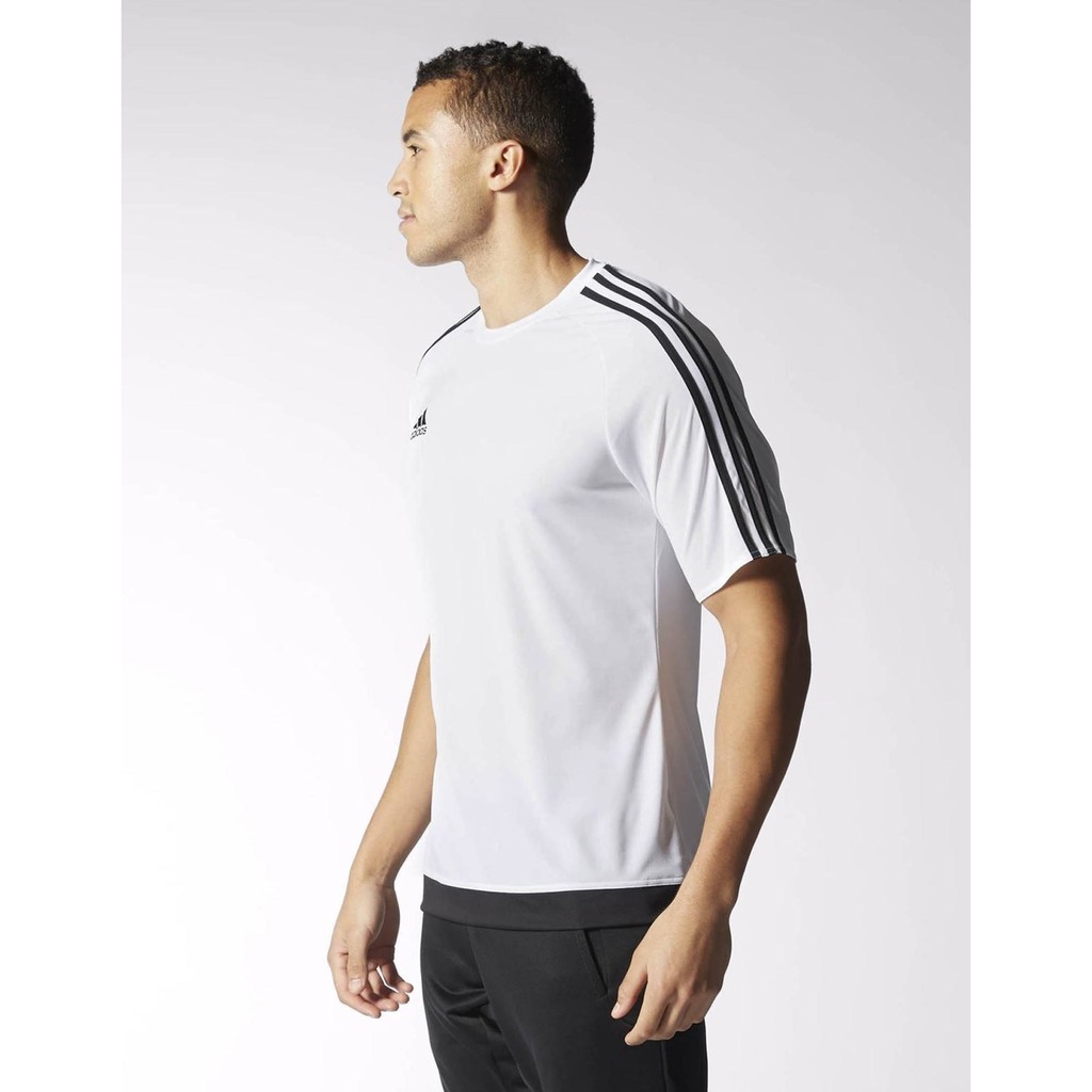 現貨ADIDAS ESTRO 15 JSY S16146 白色黑三線足球運動短T恤| 蝦皮購物