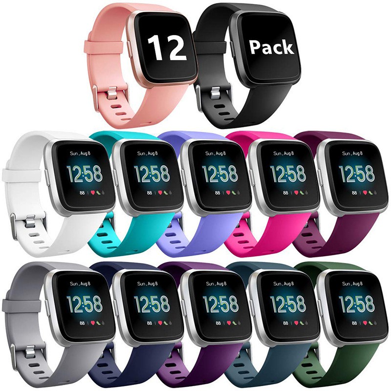 適用於fitbit versa腕帶Fitbit Versa Lite手環錶帶 versa2素色矽膠腕帶 原廠錶帶 替換帶