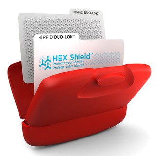 加拿大Capsul隨身夾(魔力紅) + Duo-Lok RFID 防盜錄卡(一組2張)，貼身守護晶片卡資料，外出安心