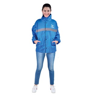 /臺灣現貨/ JUMP 將門雙重反光前開二件式套裝風雨衣(S~3XL)皇家藍