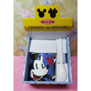 日本 迪士尼正版 米奇 MICKEY 陶瓷 馬克杯 杯子 咖啡杯 水杯 湯匙杯