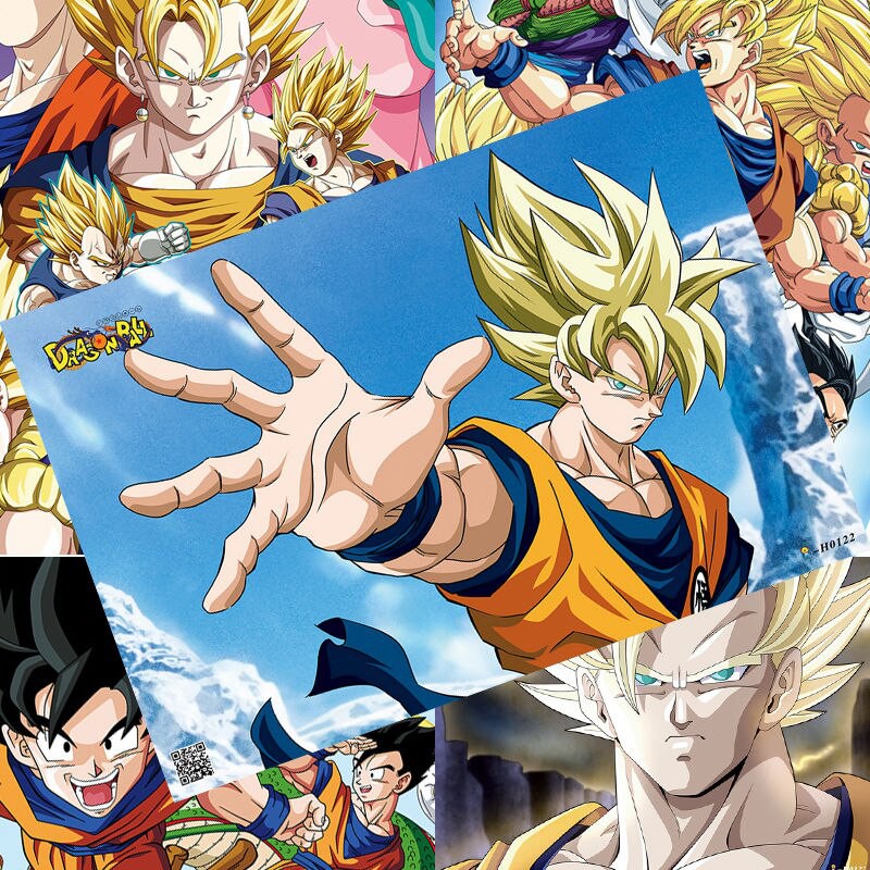 七龍珠海報新款動漫畫周邊孫悟空悟飯貝吉塔日本宿舍房間墻貼壁紙 蝦皮購物