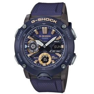 CASIO卡西歐G-SHOCK GA-2000-2A碳纖維核心防護構造，雙層背蓋設計不鏽鋼面板維持密合性48.7Mm