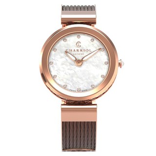 【公司貨】CHARRIOL夏利豪FE32.602.005Forever系列半鋼索時尚腕錶 珍珠母貝面32mm/麗寶錶樂園