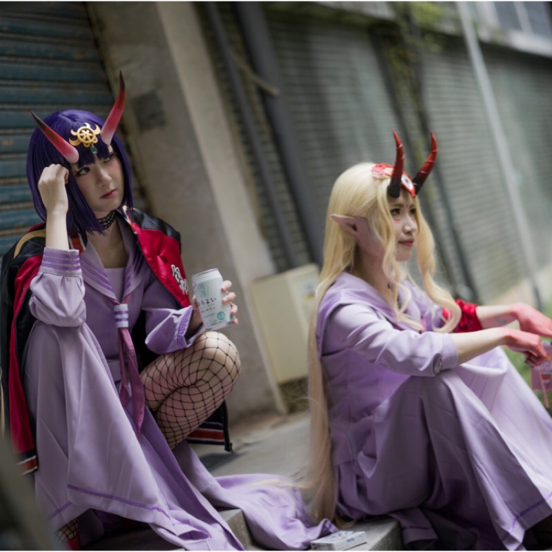 Fgo Cos 茨木童子 大江山制服 假髮 角 蝦皮購物