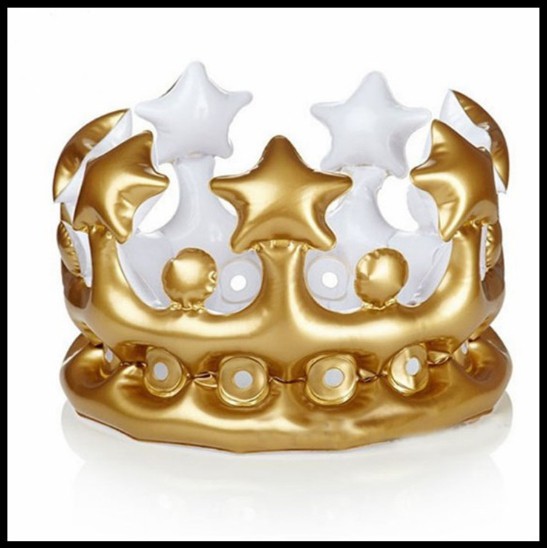 充氣皇冠帽子小號 大號國王充氣皇冠金色王冠帽子萬聖節生日舞會派對舞會慶生道具幼稚園成人 蝦皮購物