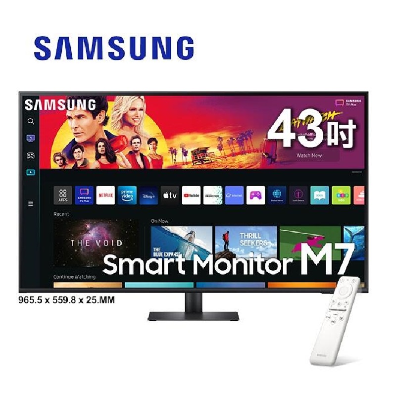 米特3C數位–SAMSUNG 三星 43吋 智慧聯網螢幕 M7 S43BM700UC/4K UHD/三年保