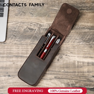 CONTACT'S Luxury 真皮 3 / 6 插槽筆袋, 帶可移動筆托盤架筆袋辦公學校用品袋創意禮物