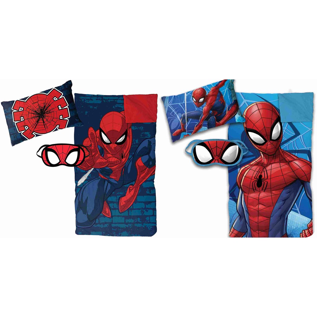 共2款❤️正版❤️美國迪士尼 MARVEL 復仇者聯盟 SPIDERMAN 蜘蛛人 兒童 睡袋 枕頭 眼罩 組合