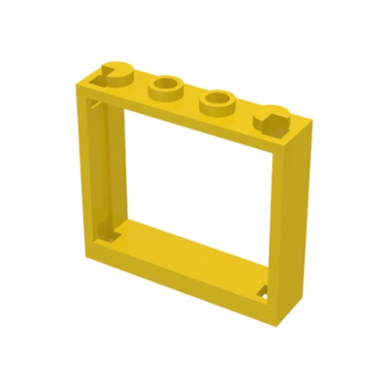 Lego 樂高 黃色 窗戶 窗框 White Window 1x4x3 No Shutter Tabs 60594
