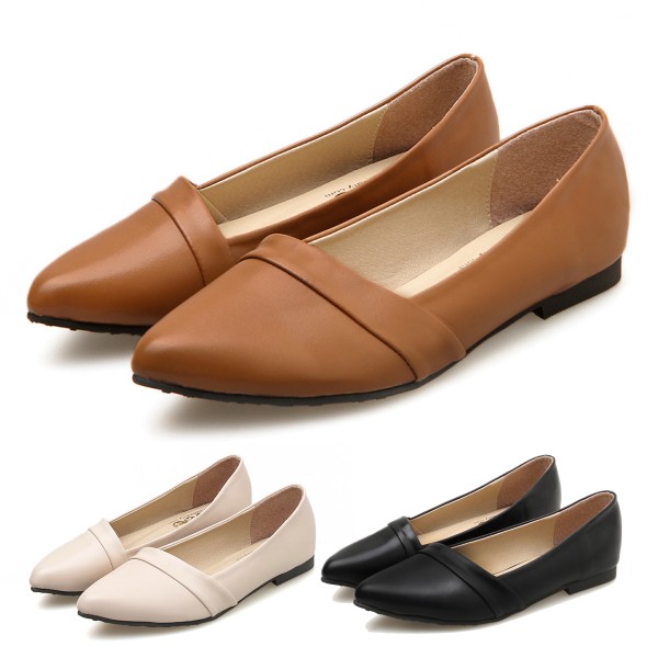 Image of 【白鳥麗子】包鞋 訂製款 MIT馬卡龍色皮革甜美尖頭平底鞋 #0