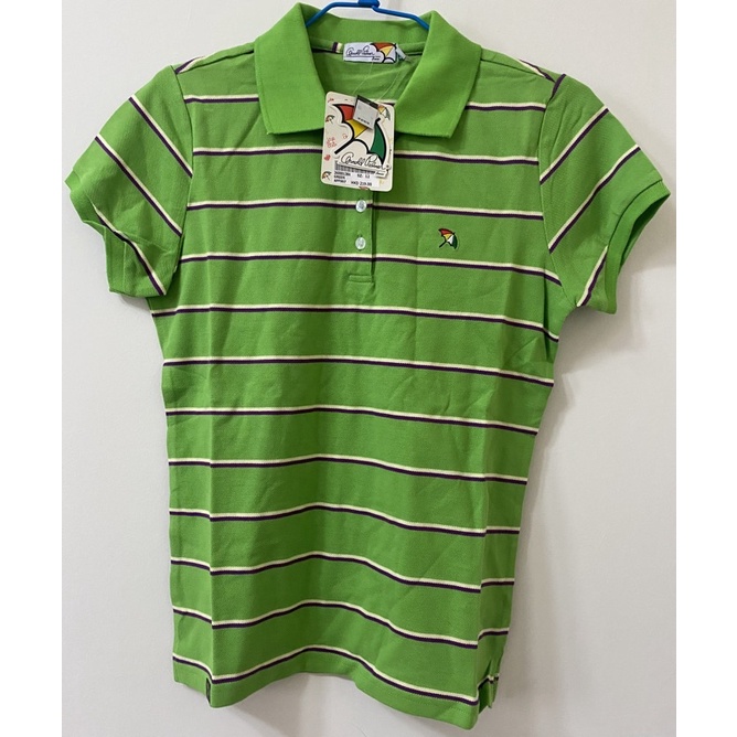TcTp👸🏻全新 雨傘牌 Arnold Palmer 媽媽兒童polo衫 香港專櫃購入 有專櫃標籤雷標 亮綠色 綠色條紋
