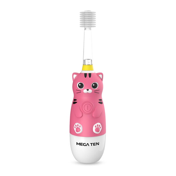 二手)日本 VIVATEC LED兒童電動牙刷-貓咪款 +全新刷頭3隻(有盒裝)