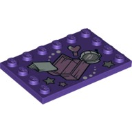 LEGO 6253846 45092 6180 深紫色 4x6 三邊附顆粒 薄板 印刷磚 Medium Lilac