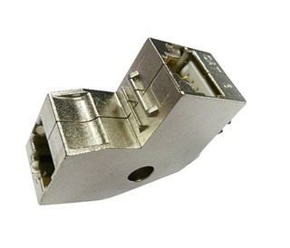 小白的生活工場*CAT.5e 網路續接盒金屬遮蔽延長接頭 母對母 FTP Cat.5e 90度網路接續盒