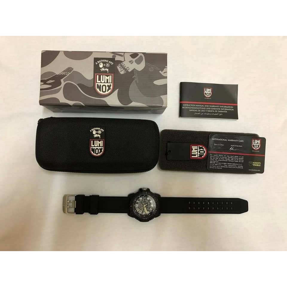 A BATHING APE BAPE X STUSSY CAMO X LUMINOX 手錶